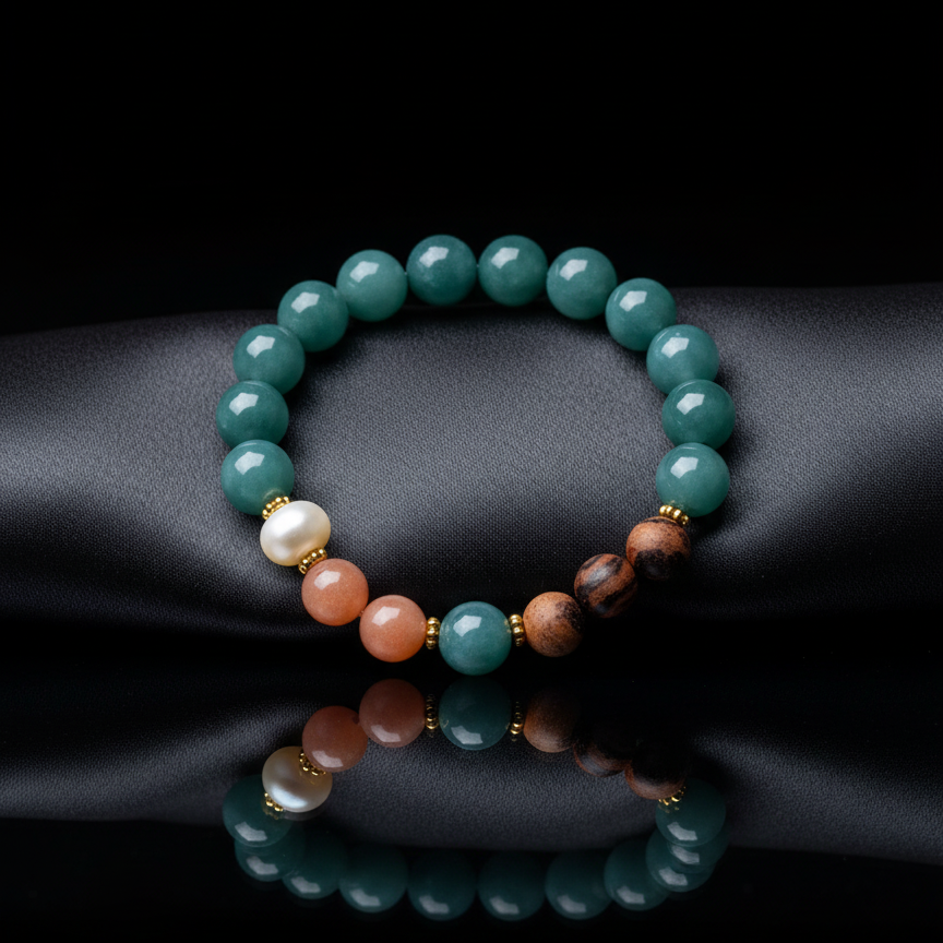Blue Jadeite Serenity &amp; Abundance Bracelet