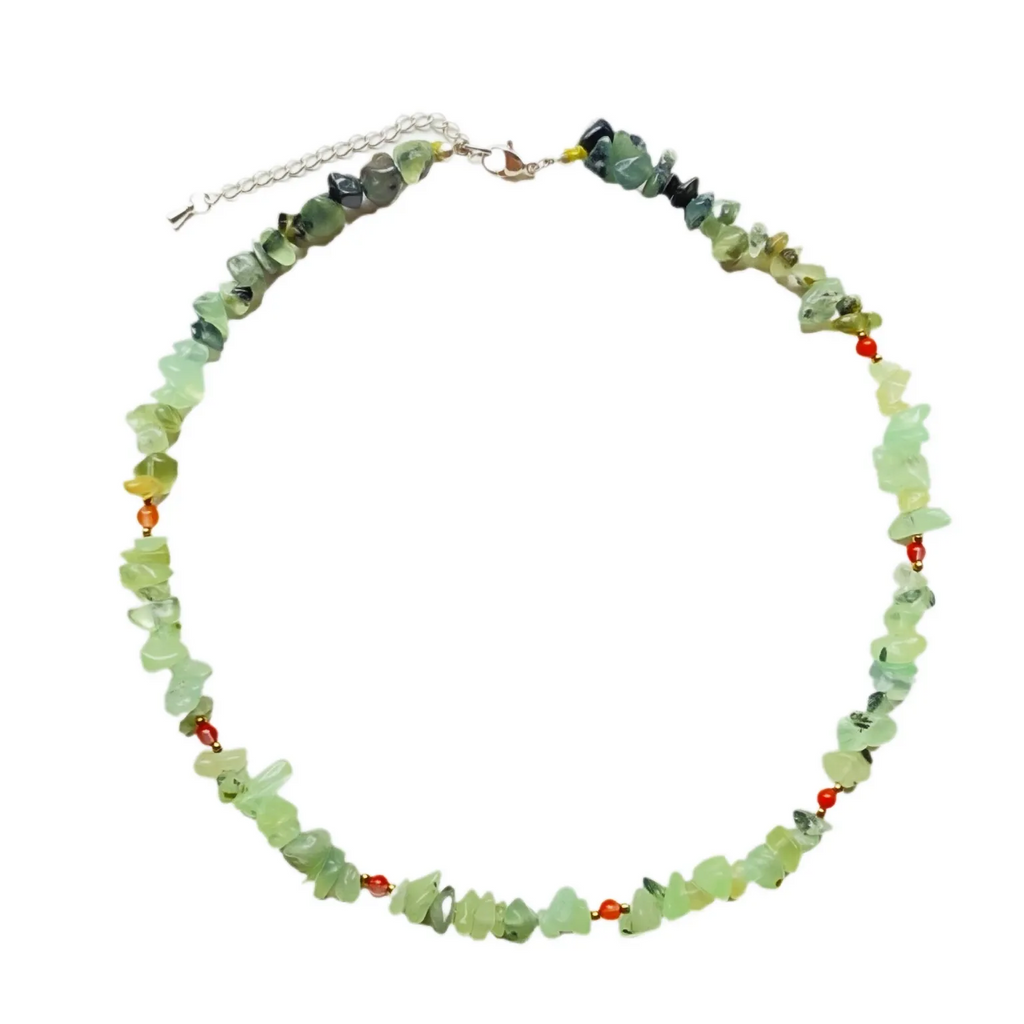 Green Fluorite & Carnelian Choker
