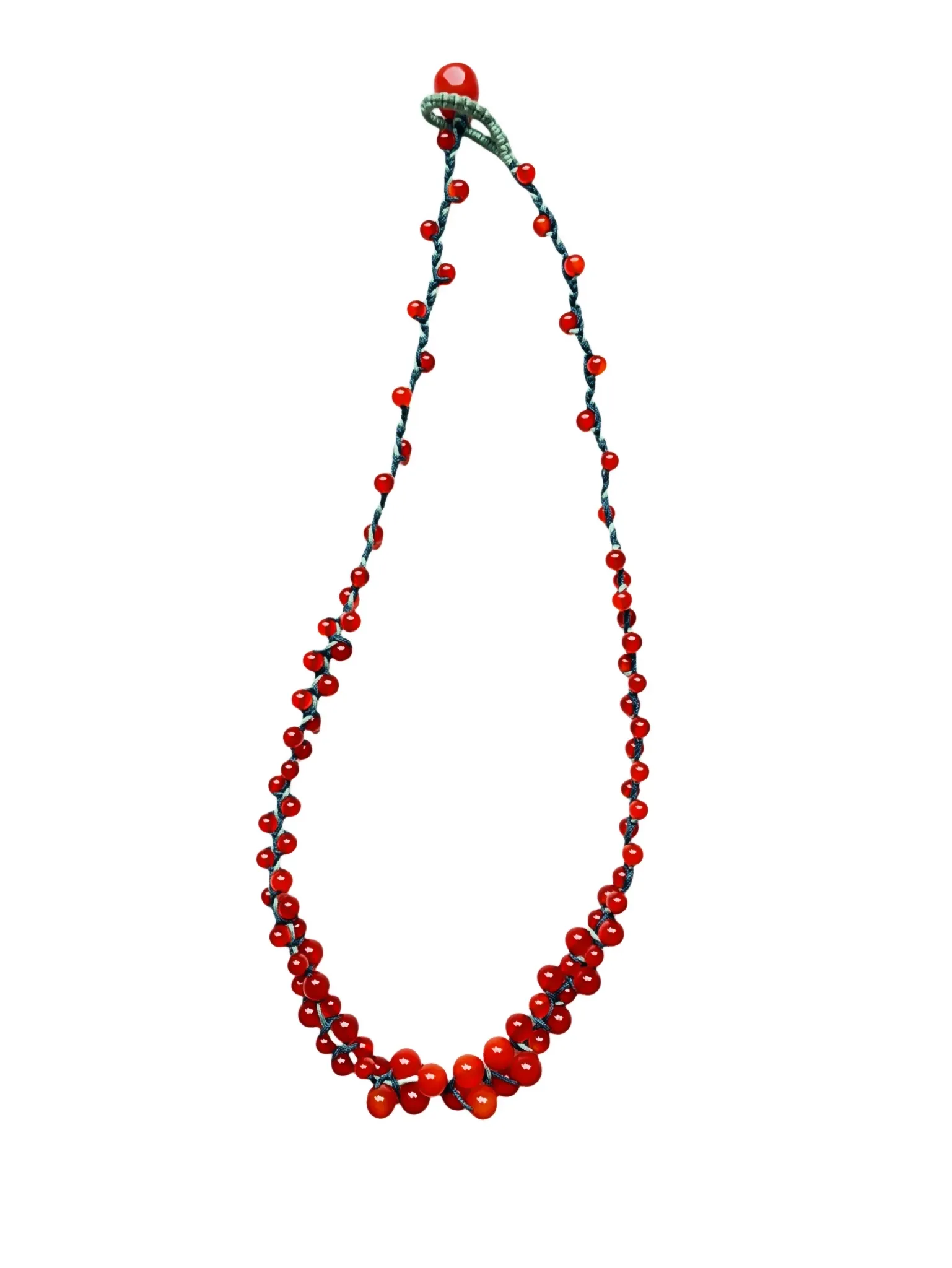 Red Agate Woven Necklace