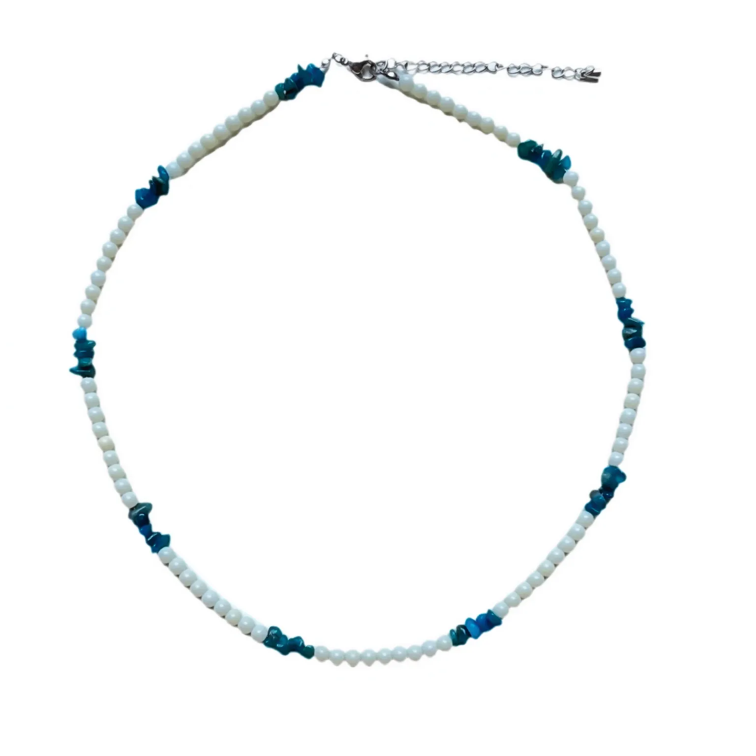 White Coral &amp; Blue Phosphophyllite Necklace