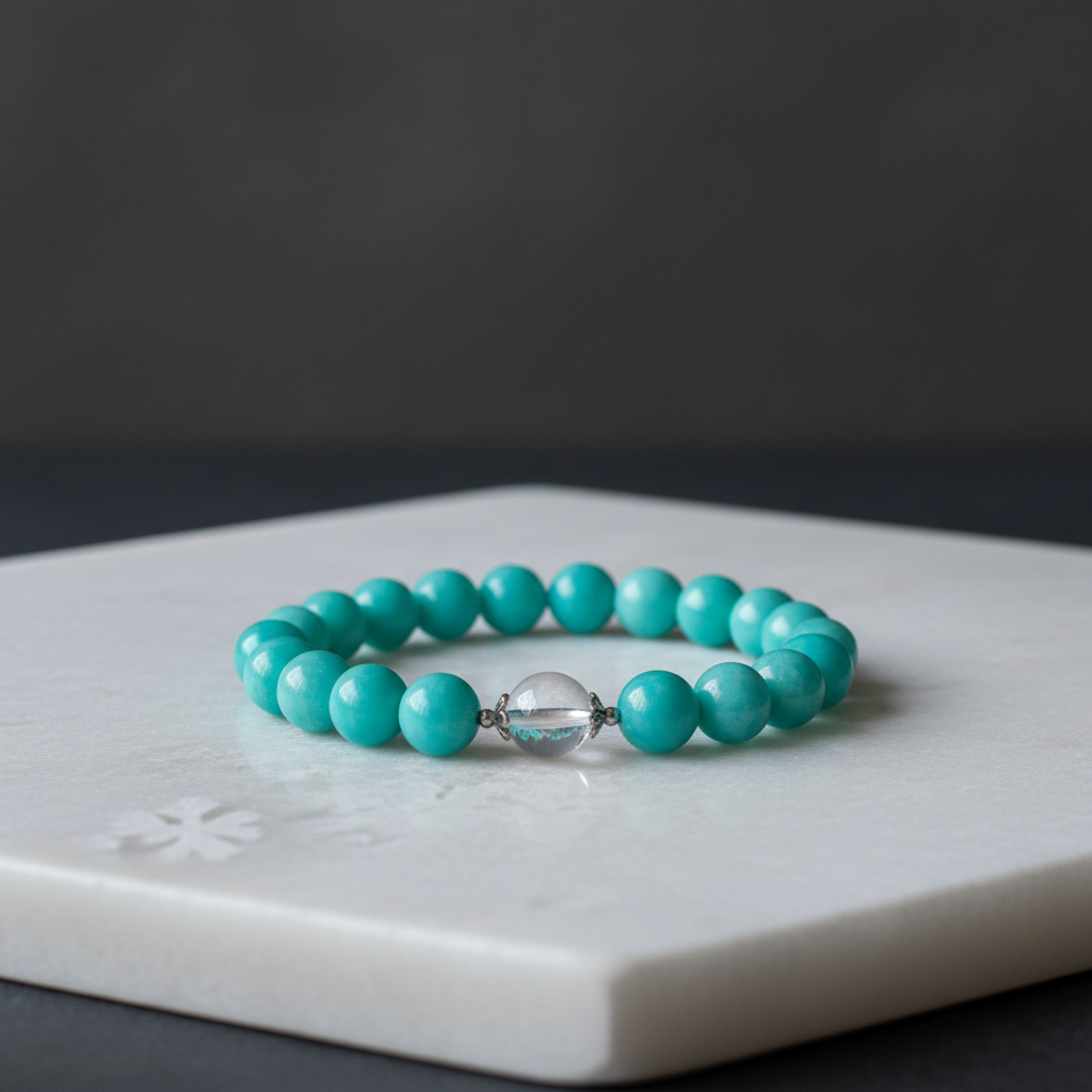 Russian Amazonite & Clear Quartz Clarity & Balance Bracelet