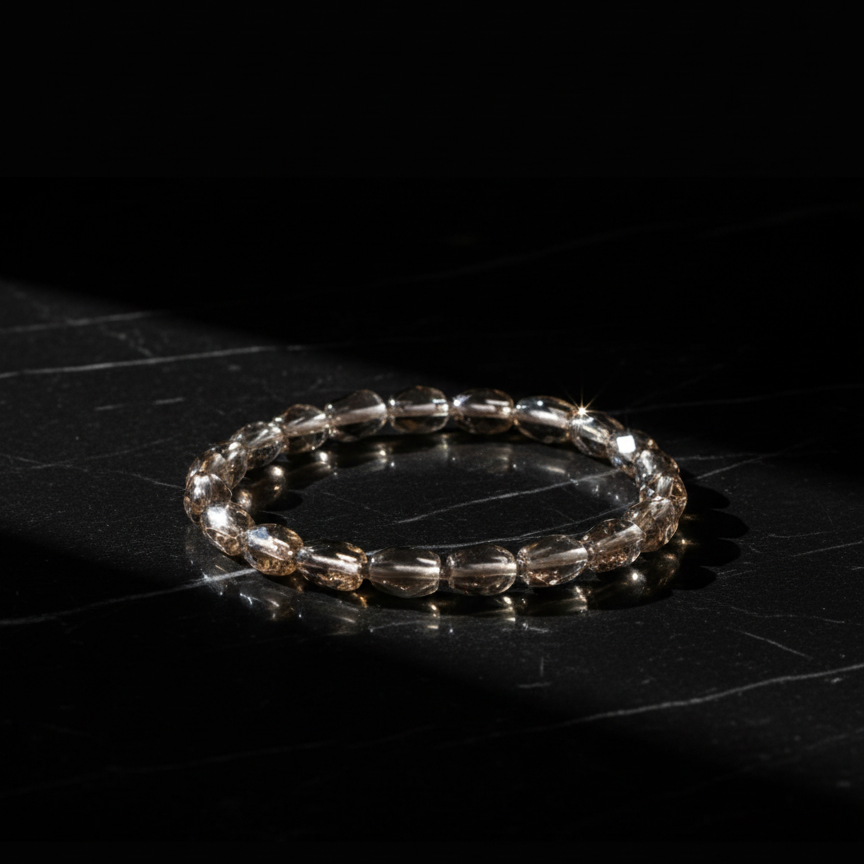 Faceted Smoky Quartz Grounding &amp; Protection Bracelet