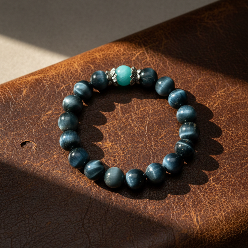 Blue Tiger Eye Focus &amp; Protection Bracelet