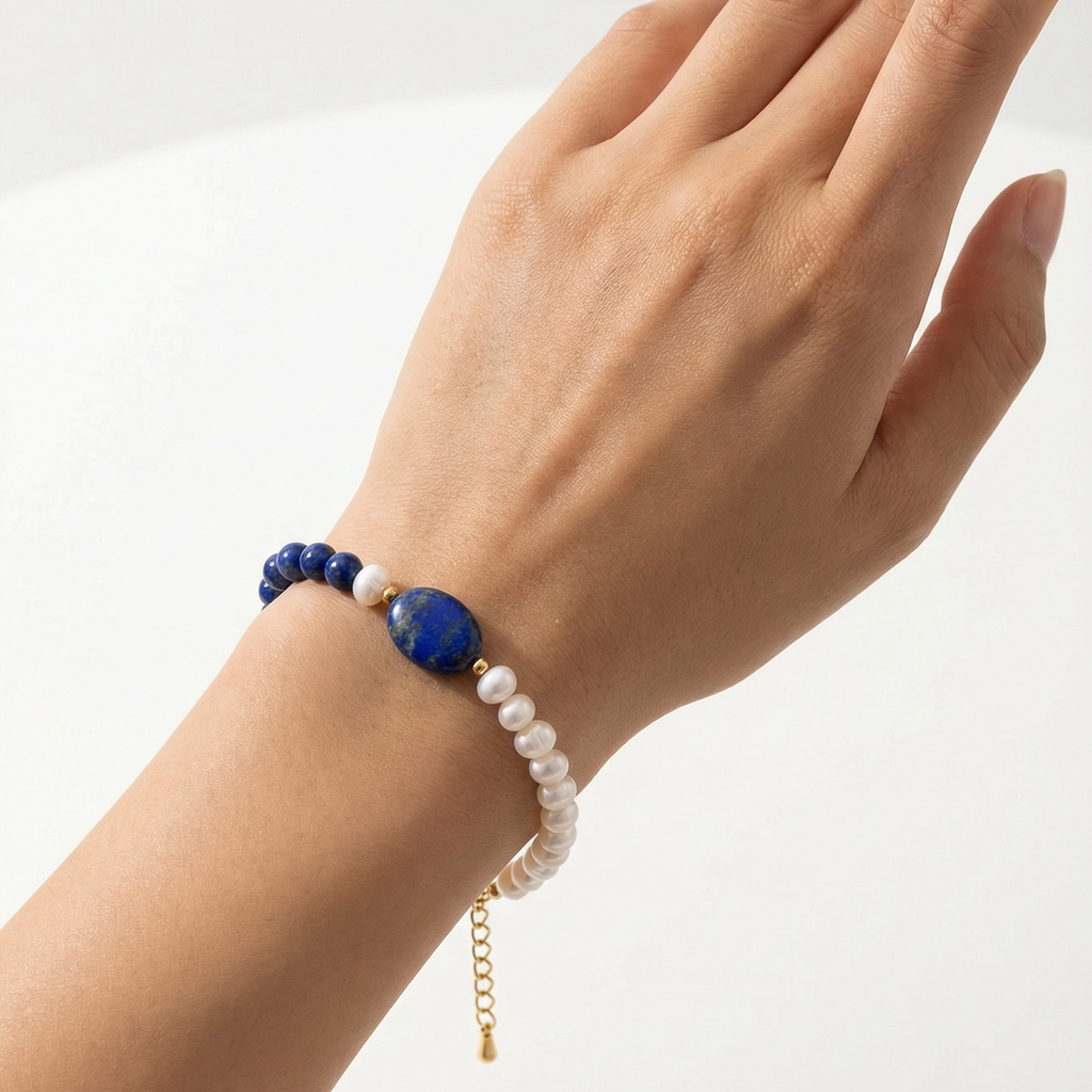 Lapis Lazuli & Pearl Wisdom Bracelet