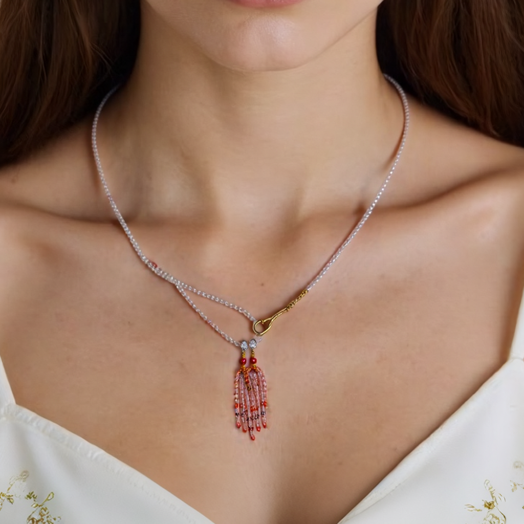 Carnelian Tassel Necklace