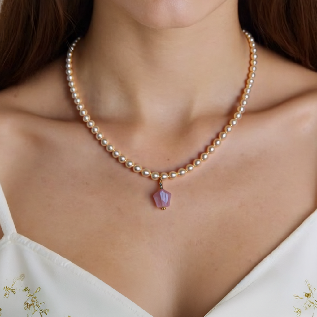 Natural Freshwater Pink Pearl Necklace