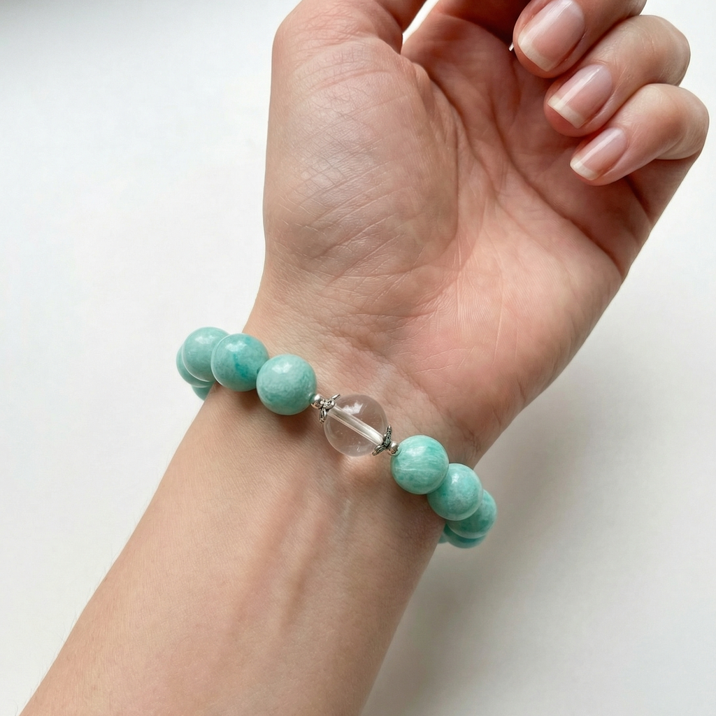 Russian Amazonite & Clear Quartz Clarity & Balance Bracelet