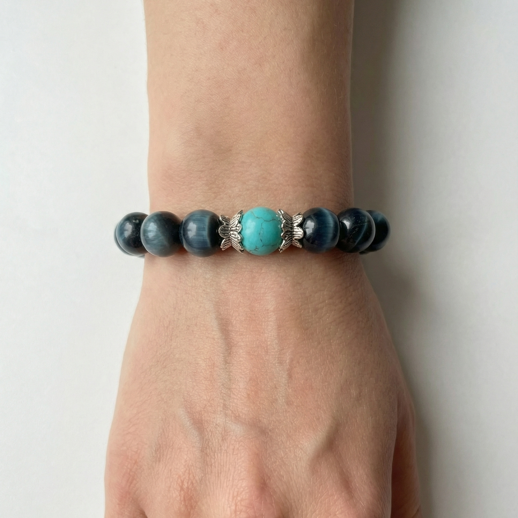 Blue Tiger Eye Focus &amp; Protection Bracelet