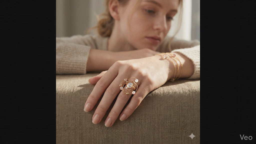 The Romantic Orbit - Rose Quartz Ring